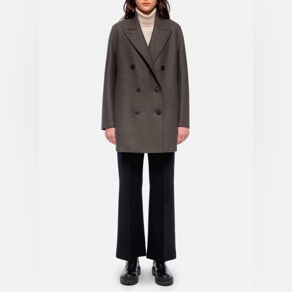 Harris Wharf London Slouchy Pressed Wool Peacoat Size 48 XL - Picture 4 of 9